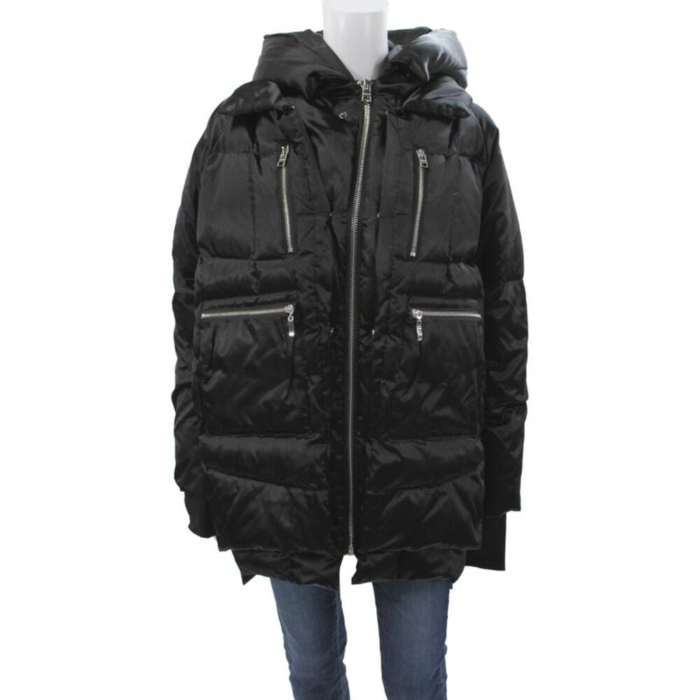 Orolay Women Puffer Jacket Black Zip Polyester Winter Long Sleeve Size M